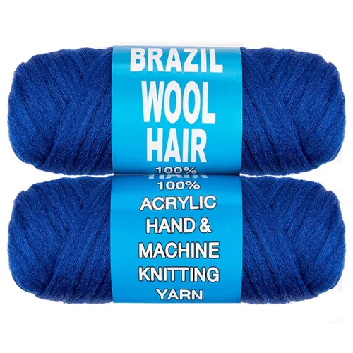 Vista 27 de COOKOO 2 rollos de hilo de lana brasileña color negro natural para cabello trenzado de ganchillo, trenzas, torsión, urdimbres, torsión senegalesa