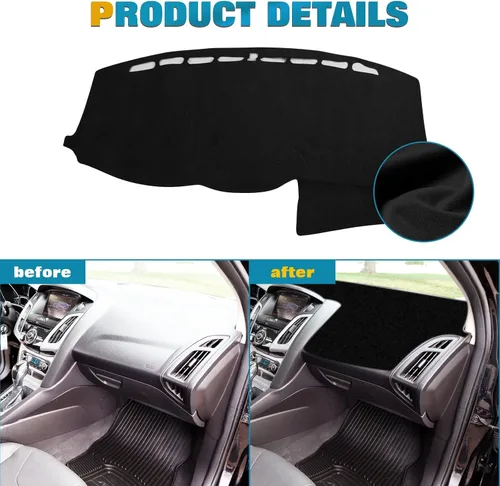 Vista 3 de Xotic Tech - Cubierta precortada de gamuza suave negra para tablero de automóvil, con parte trasera antideslizante, protector de deslumbramiento