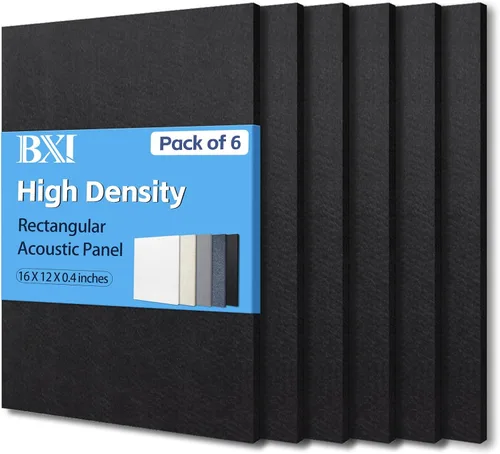Vista 14 de BXI - Absorbente de sonido, paquete de 16 paneles de absorción acústica de alta densidad de 12 x 12 x 3/8 de pulgada, paneles de absorción de sonido