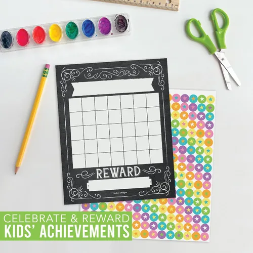 Vista 7 de Hadley Designs Tabla de calcomanías para el comportamiento de los niños en casa - Tabla de recompensas de calcomanías para niños, gráficos