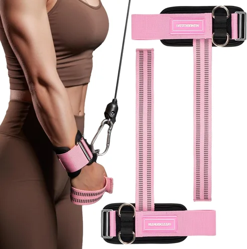 Vista 19 de MANUEKLEAR - Correas de muñeca antideslizantes para levantamiento de pesas, correas de levantamiento de pesas con anillos en D para entrenamiento