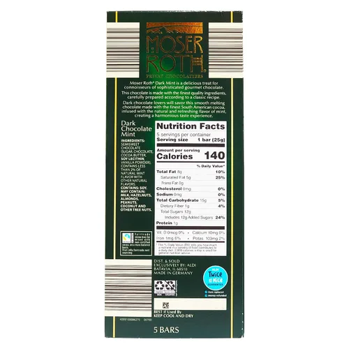 Vista 2 de Moser Roth Chocolate negro alemán, menta (paquete de 2)