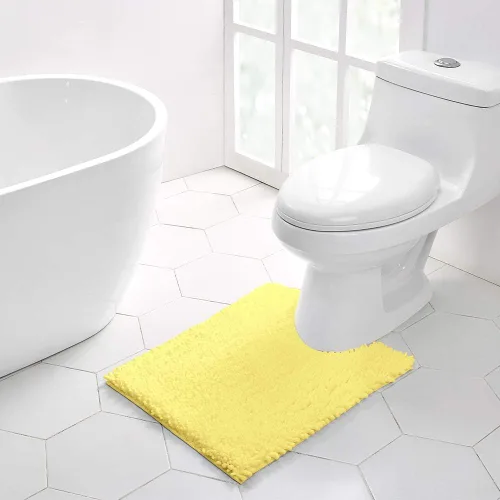 Vista 77 de Walensee Alfombra de baño antideslizante (32x20, azul oscuro) absorbente de agua, súper suave, felpilla peluda, lavable a máquina, se seca