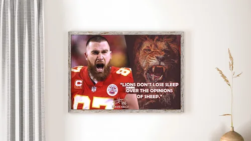 Vista 8 de Póster de Travis Kelce con cita motivacional, carteles inspiradores de fútbol para decoración deportiva, coaching, arte de pared, mentalidad