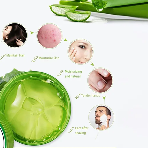 Vista 8 de Hidratante corporal y facial con infusión de aloe, crema hidratante natural con aloe vera, cuidado de la piel para piel seca, antiarrugas