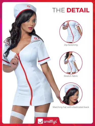 Vista 5 de Smiffys Disfraz de enfermera Fever No Nonsense para mujer