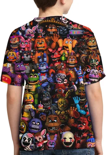 Vista 2 de Camisetas de manga corta con estampado 3D de dibujos animados para niños y niñas
