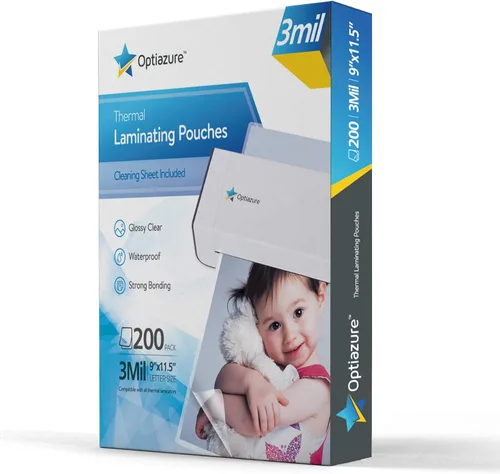 Vista 10 de Optiazure Bolsas de laminado térmico de 9 x 11.5 pulgadas, paquete de 50 hojas de 3 mil, transparentes, tamaño carta, suministros de oficina