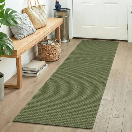 Vista 181 de KOZYFLY - Tapete para puerta de interior, lavable, pequeña, antideslizante, con respaldo de goma, felpudo de algodón para el hogar, color negro