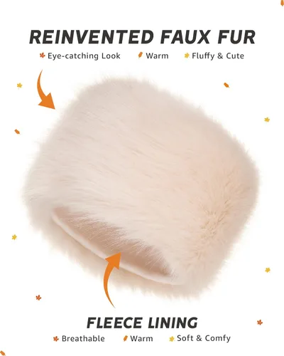 Vista 69 de Futrzane Sombrero clásico cosaco - Sombreros de piel sintética para mujer - Sombrero ruso peludo cálido