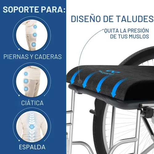 Vista 5 de Almohadillas de silla de ruedas ventiladas Everlasting Comfort para alivio de presión - Cojín de asiento de silla de ruedas de espuma viscoelástica