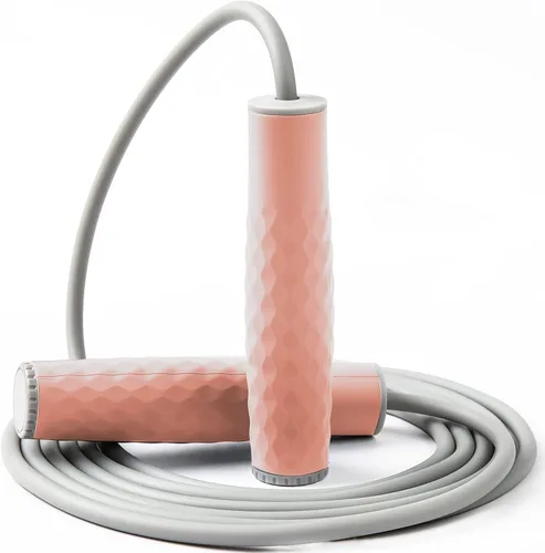 Vista 9 de Cuerda de saltar con peso de 1LB - Cuerda de saltar profesional con longitud ajustable y empuñaduras de silicona cómodas, cuerdas de saltar pesadas