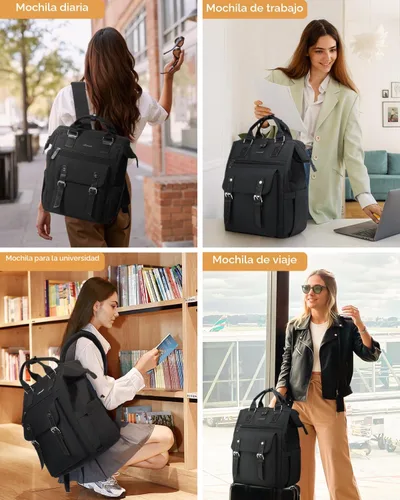 Vista 7 de LOVEVOOK - Mochila para laptop, para viaje de trabajo, bolso de enfermera, profesor, médico, viajero, para computadora de negocios, mochila