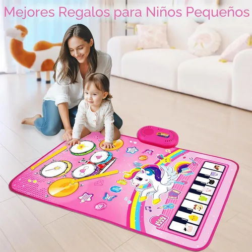 Vista 7 de Juguetes para Niñas de 1 Año Regalos: Alfombra Musical para Bebés Juguetes para Niños de 1-2 Años - Piano, Tambor y Animales de 3 en 1 Toca