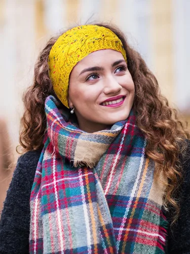 Vista 6 de Geyoga 7 diademas de punto para mujer, diademas de invierno para mujer, calentadores de orejas con forro polar para clima frío cálido (color fresco)
