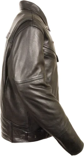 Vista 5 de Chaqueta de piel suave para hombre, estilo policial, doble pistola PETE (3XL regular)