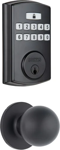 Vista 2 de BRINKS Cerradura de puerta de entrada sin llave con cerrojo, cerradura de puerta con teclado de alta seguridad, 50 códigos de usuario, función