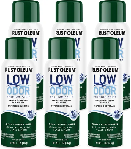 Vista 24 de Rust-Oleum - Pintura en aerosol prémium de bajo olor, gris ancla brillante Olor 40% menor que las pinturas en aerosol tradicionales, durabilidad