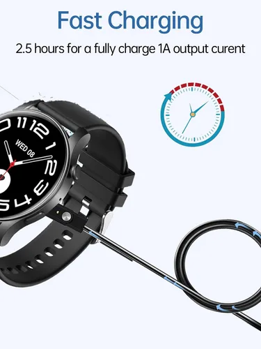 Vista 6 de Paquete de 2 cables de carga para relojes inteligentes VKAROOD KC88 para hombres y mujeres, cable de carga USB magnético de repuesto compatible