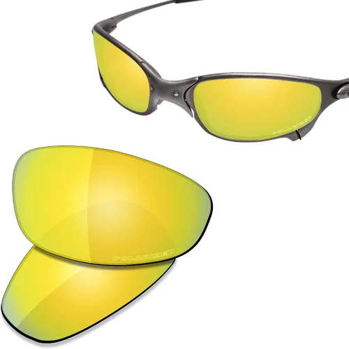 Vista 2 de SAUCER Lentes de repuesto prémium y kits de goma para Oakley Juliet Protección UV400, arañazos, ajuste preciso polarizado oro de 24 quilates