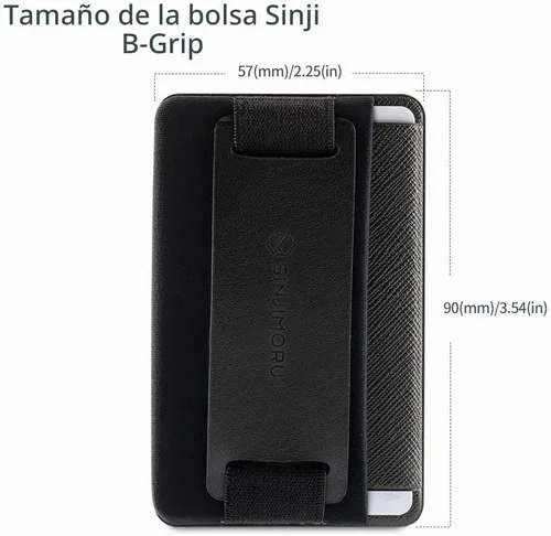 Vista 8 de Sinjimoru Tarjetero con agarre para teléfono con soporte para teléfono, billetera de agarre seguro para iPhone con soporte para mesa. Sinji Pouch