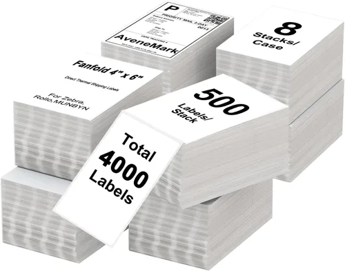 Vista 18 de AveneMark 12 rollos de etiquetas térmicas directas adhesivas de 2" x 1" para códigos de barras, direcciones postales, etiquetas de envío compatibles