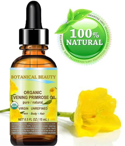 Vista 2 de Botanical Beauty ACEITE DE PRIMROSA ORGÁNICO 100% puro natural sin diluir Aceite portador prensado en frío virgen sin refinar. 0.5 Fl.oz.- 0.5 fl oz