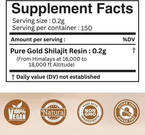 Vista 2 de Leaftouch - Auténtica resina Shilajit de grado dorado, resina Shilajit pura del Himalaya, orgánica y de alta potencia, más de 85 minerales de traza