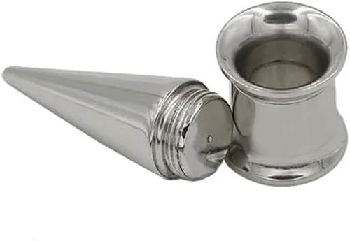 Vista 5 de NewZenro Fashion Spike Ear 2 Tapers Tapones de estiramiento de acero inoxidable quirúrgico 316 Túneles de oreja Tapones expansores de calibre