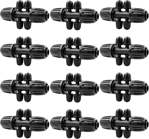 Vista 2 de 12 piezas de accesorios de riego por goteo para tubo de 1/2 pulgada a 1/4 pulgadas, camiseta reductora de tubería de 1/2 a 1/4 pulgadas, línea