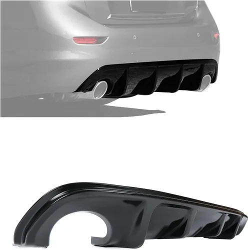 Vista 11 de HECASA Difusor trasero compatible con Infiniti Q50 2014-2017 parachoques alerón divisor plástico negro