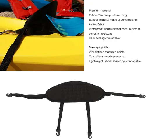 Vista 2 de Respaldo para kayak, acolchado y cómodo, impermeable, soporte para respaldo de canoa, comodidad mejorada con correa para un apoyo óptimo
