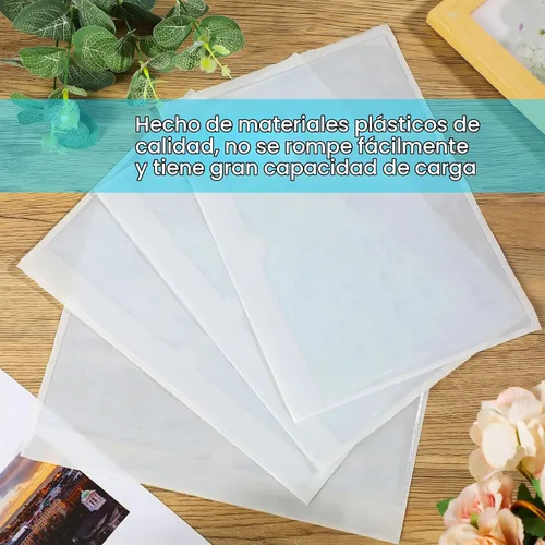 Vista 5 de Paquete de 30 bolsillos autoadhesivos para tarjetas de índice, con apertura superior, tarjetero ideal para organizar y proteger tus tarjetas