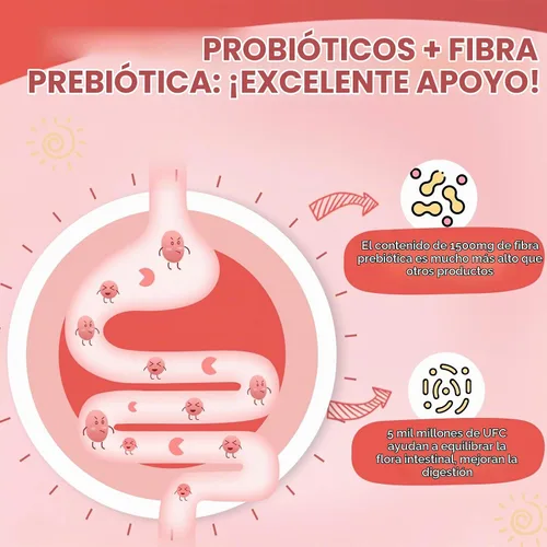 Vista 2 de ZEBORA Gomitas de fibra probiótica para niños, 5 mil millones de UFC, 45