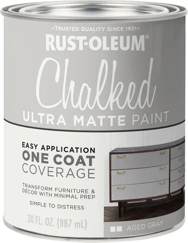 Vista 52 de Rust-Oleum 302592 - Pintura a la tiza en aerosol ultramate de 12 onzas (paquete de 1), color gris envejecido