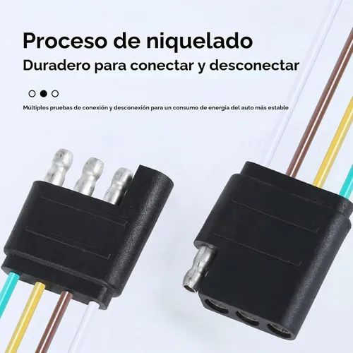 Vista 3 de 1 kit de arnés de cableado de remolque de automóvil de 4 núcleos, enchufe de cable de alimentación de metal de 9.8 pies, adaptador universal