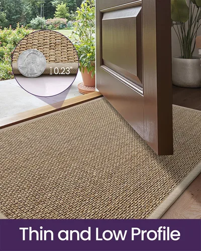 Vista 3 de DEXI - Tapete ultradelgado para puerta de interior, 32 x 48 pulgadas Beige