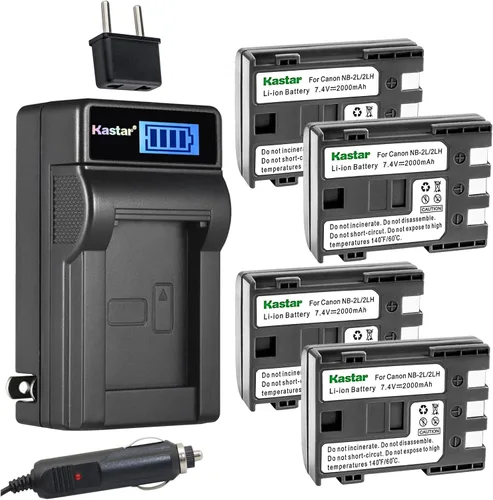 Vista 7 de Kastar NB-2LH - Cargador de batería LCD AC compatible con Canon ZR800, ZR830, ZR850, ZR900, ZR930, ZR950, ZR960, MD100, MD101, MD110, MD111, MD120