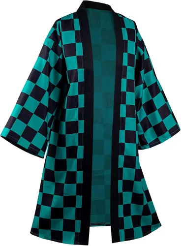 Vista 2 de Duwseal Kamado Tanjirou - Juego de aretes de kimono largo para cosplay bata de Tanjirou