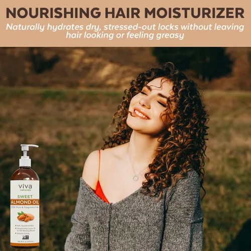 Vista 4 de Aceite de almendras (16 onzas); aceite de almendras dulces para la piel o aceite de almendras para el cabello, el aceite corporal natural perfecto