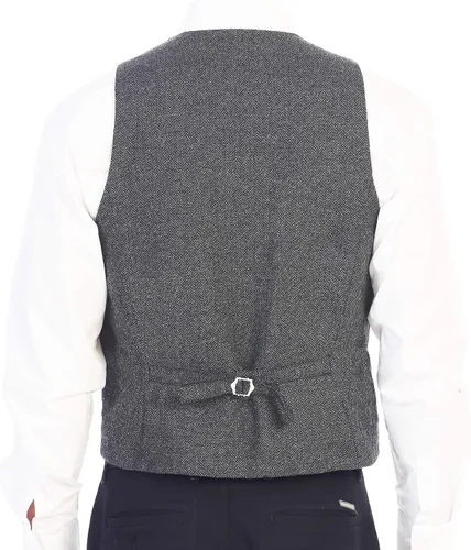 Vista 27 de Gioberti Chaleco de tweed formal de 6 botones para hombres