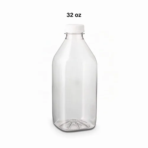 Vista 2 de MT Products Botellas de plástico PET transparente de 1 cuarto de galón, recipiente desechable para jugo con tapas a prueba de manipulaciones
