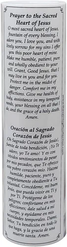 Vista 2 de Vela LED de oración de devoción sin llama Sagrado Corazón de Jesús