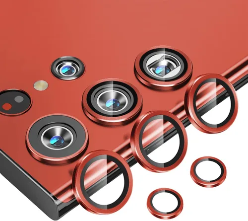 Vista 24 de Protector de lente de cámara para Samsung Galaxy S22 Ultra, protectores de lente individuales con marco de alineación, funda protectora de pantalla