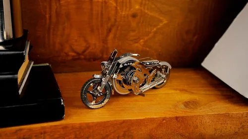 Vista 8 de Time for Machine - Chrome Rider - Rompecabezas mecánico 3D para adultos, kit de modelo mecánico para autoensamblaje, modelo de bicicleta