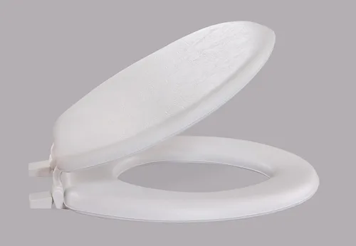 Vista 3 de Centoco Asiento de inodoro redondo suave acolchado vinilo HPS20-001 blanco