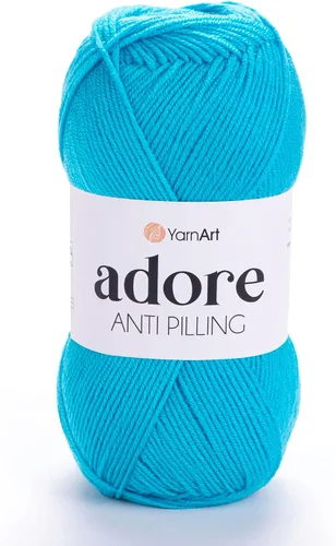 Vista 21 de 1 madeja YarnArt Adore, hilo antipilling, 100% acrílico antipilling, 100 g (3.5 oz), 280 m (306 yd), 3: Light-DK, Verde bebé - 358