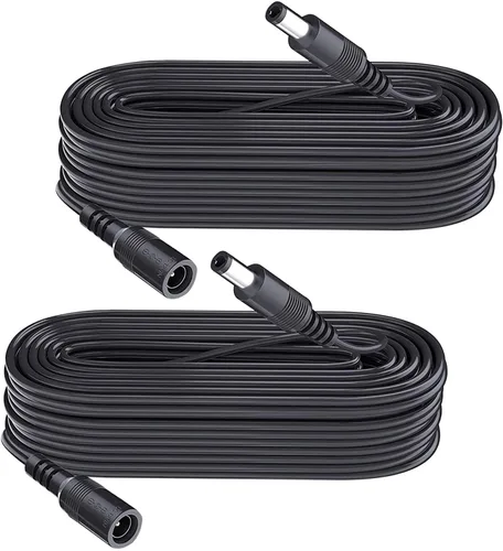 Vista 10 de Cable de extensión de alimentación CC de 3.3 pies de 3.3 ft, 0.217 in x 0.083 in, para cámara de CCTV, cámara IP WiFi, DVR, tira LED, adaptador