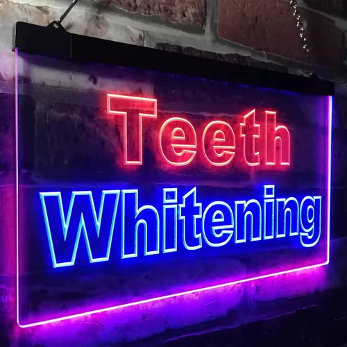 Vista 3 de ADVPRO Teeth Whitening Dentist Display Dual Color LED Neon Sign Blue & Red 24" x 16" st6s64-j0996-br