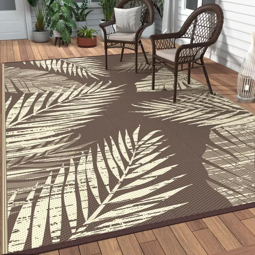 Vista 105 de GENIMO - Alfombra para exteriores de 6 x 9 pies, para patio, espacios amplios, reversible, de pajillas de plástico, alfombra impermeable para Azul